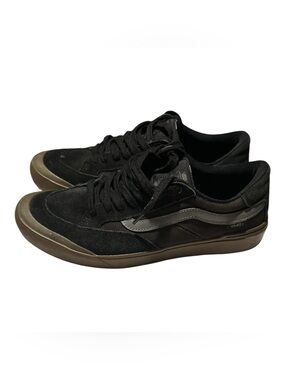Vans Men's Black Suede & Canvas Low-Top Sneakers size 11.5